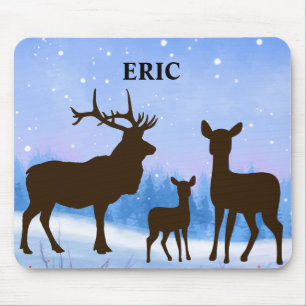 Personalised mouse pad with a Deer family