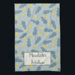 Personalised Mouse Pattern Blue Mice Yellow Cheese Tea Towel<br><div class="desc">Create a unique personalised gift that makes a perfect housewarming present for your favourite mouse lover. This kitchen towel features an all over pattern with simple illustrations of mice in slate blue and wedges of Swiss cheese in yellow all set against a pale light blue background. Use the template field...</div>