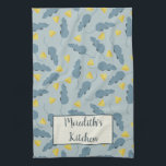 Personalised Mouse Pattern Blue Mice Yellow Cheese Tea Towel<br><div class="desc">Create a unique personalised gift that makes a perfect housewarming present for your favourite mouse lover. This kitchen towel features an all over pattern with simple illustrations of mice in slate blue and wedges of Swiss cheese in yellow all set against a pale light blue background. Use the template field...</div>