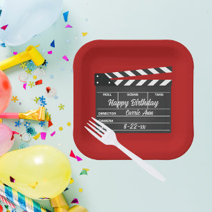 Personalised Movie Clapboard Paper Plates