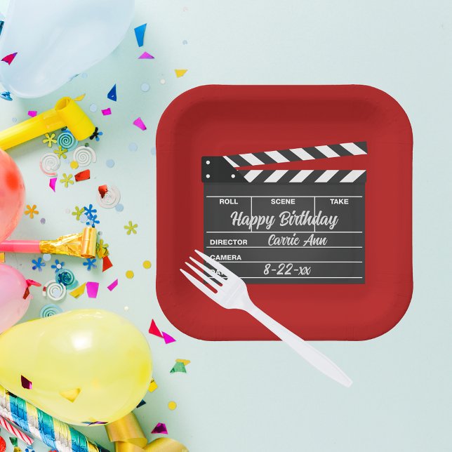 Personalised Movie Clapboard Paper Plates (Creator Uploaded)