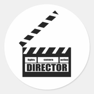 Personalised Movie Director Clapboard Gift Classic Round Sticker