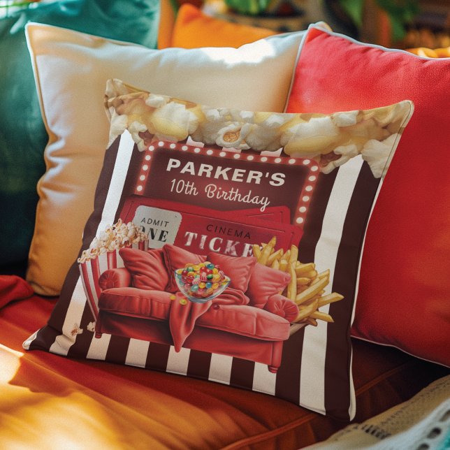 Personalised Movie Night Cinema Birthday  Cushion (Creator Uploaded)