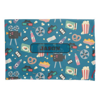 Personalised Movie Night Film Popcorn Pattern Pillowcase