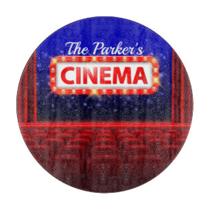 Personalised Movie Theatre Cinema Family Room  Cutting Board