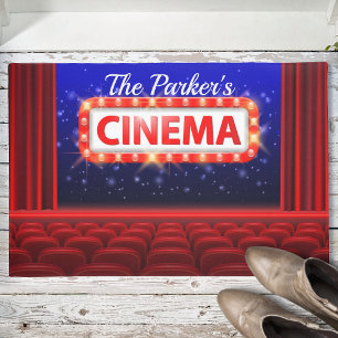 Personalised Movie Theatre Cinema Family Room  Doormat