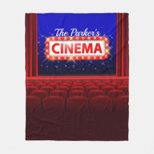 Personalised Movie Theatre Cinema Family Room Fleece Blanket
