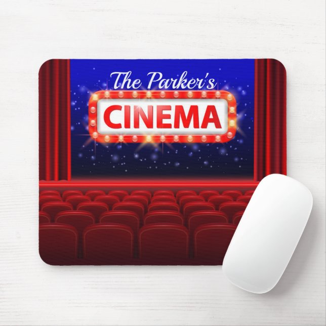 Personalised Movie Theatre Cinema Family Room  Mouse Pad (With Mouse)