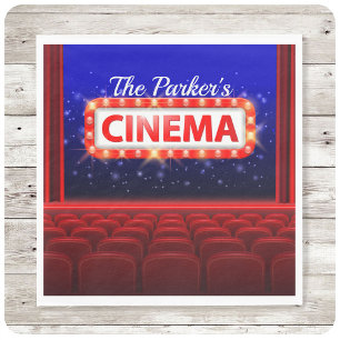 Personalised Movie Theatre Cinema Family Room  Napkin