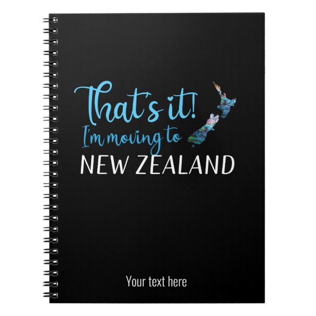 PERSONALISED MOVING TO NEW ZEALAND NOTEBOOK (Front)