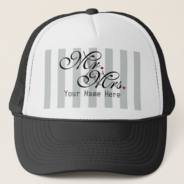 Personalised Mr. and Mrs. Click to Customise Colou Trucker Hat (Front)