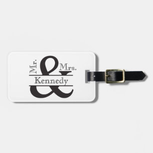 Personalised Mr and Mrs Newly Weds Monogram Luggage Tag