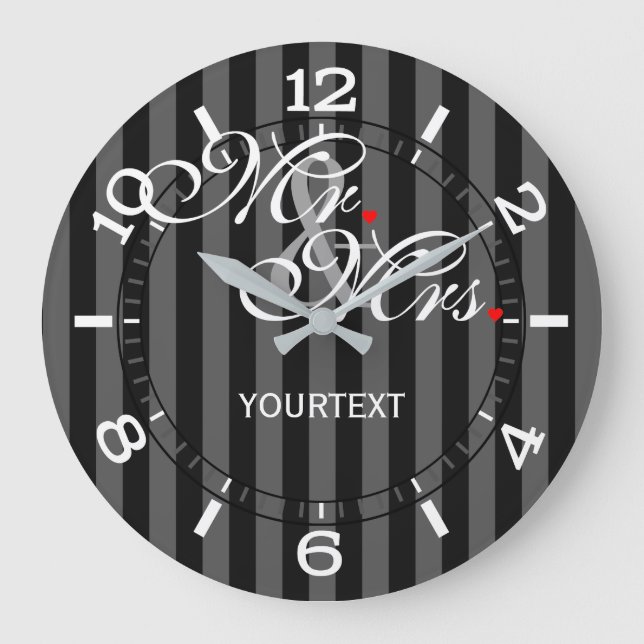 Personalised Mr.and Mrs. on a Large Clock (Front)