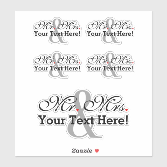 Personalised Mr. and Mrs. Plus Customisable Colour (Sheet)
