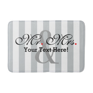 Personalised Mr. and Mrs. Plus Customisable Colour Bath Mat
