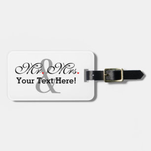 Personalised Mr. and Mrs. Plus Customisable Colour Luggage Tag