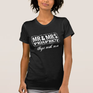 Personalised Mr and Mrs t shirt for newlyweds
