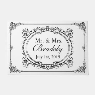 Personalised Mr. and Mrs. Wedding Decor Frame Doormat