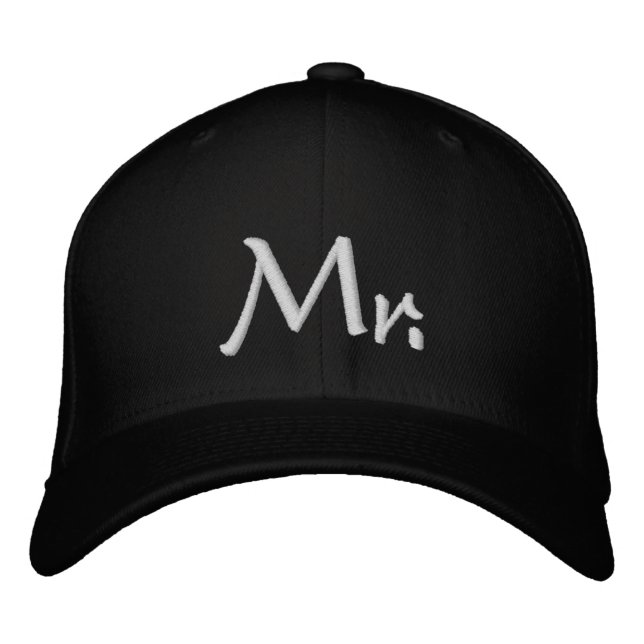 Personalised Mr Baseball Cap – Embroidered Style (Front)