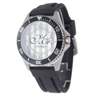 Personalised Mr. Husband Click for Custom Stripes Watch
