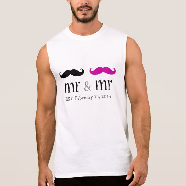 Personalised Mr. & Mr. Moustache T-Shirt (Front)