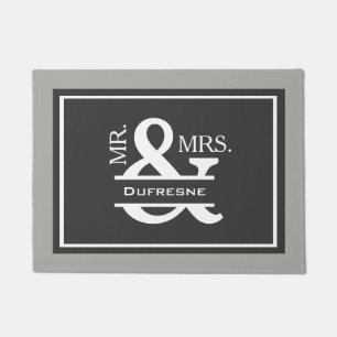 Personalised Mr & Mrs Grey Welcome Doormat
