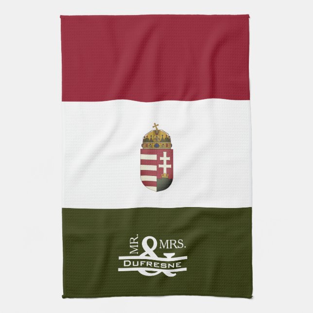 Personalised Mr & Mrs Hungarian Tea Towel (Vertical)