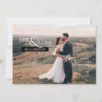 Personalised Mr & Mrs Monogram Wedding Photo