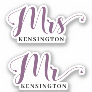 Personalised Mr Mrs Newlywed Typography