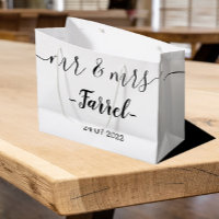 Personalised Mr & Mrs Wedding Day Large Gift Bag