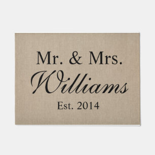 Personalised Mr. & Mrs. Wedding Doormat