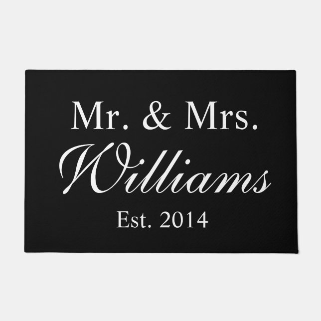 Personalised Mr. & Mrs. Wedding Doormat (Front)