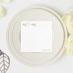 Personalised Mr & Mrs Wedding Napkin