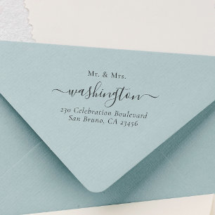 Personalised Mr & Mrs Wedding Return Address Rubber Stamp