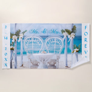Personalised Mr & Mrs with Dates Beach Towel