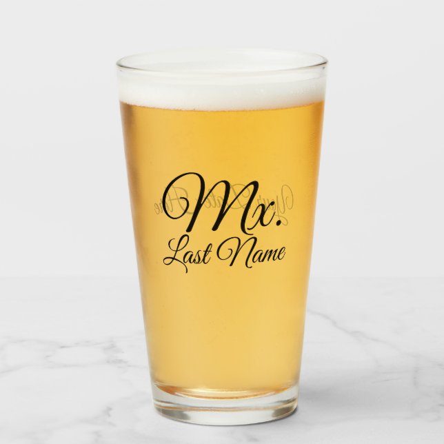 Personalised Mr/Ms/Mrs/Mx/Dr Pint Glass (Front Filled)