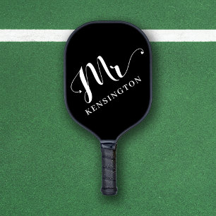 Personalised Mr Newlywed Typography Pickleball Paddle