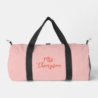Personalised Mrs. Bride Name Pink Orange Script