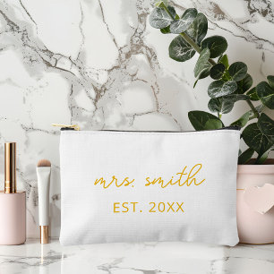 Personalised Mrs Bridesmaid Wedding Bridal Shower Accessory Pouch