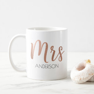 Personalised Mrs. Coffee Mug Rose Gold