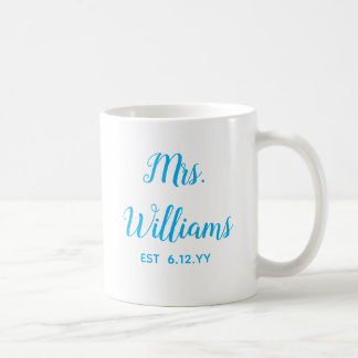 Personalised Mrs Est Your Date Bride Gift Custom Coffee Mug