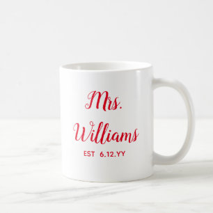 Personalised Mrs Est Your Date Bride Gift Custom  Coffee Mug