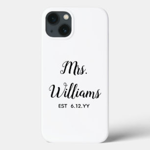 Personalised Mrs Est Your Date Present for Bride iPhone 13 Case