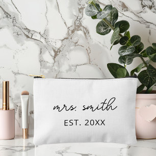 Personalised Mrs Makeup Custom Bride Bridal Party Accessory Pouch
