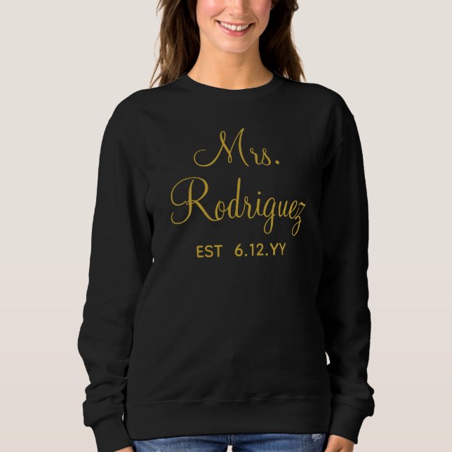 Personalised Mrs Newlywed Custom Present for Bride Sweatshirt (Front)