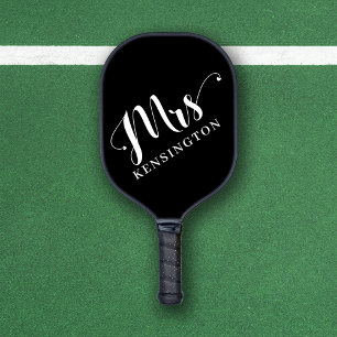 Personalised Mrs Newlywed Typography Pickleball Paddle