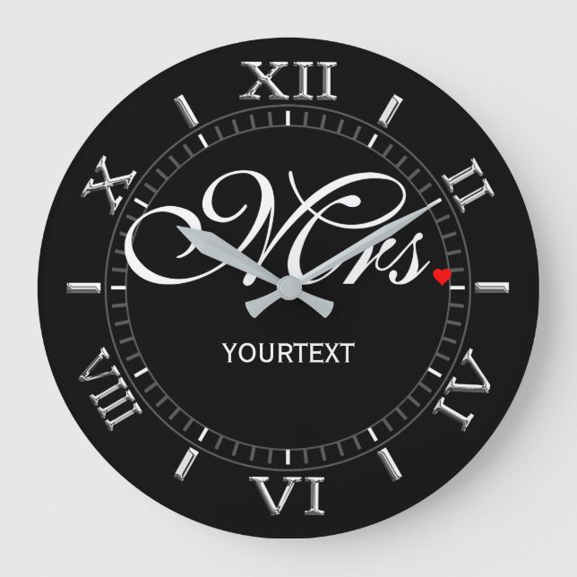 Personalised Mrs. on a Large Clock (Front)