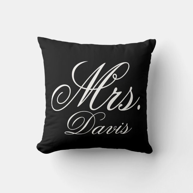 Personalised Mrs. Throw Pillow (Front)