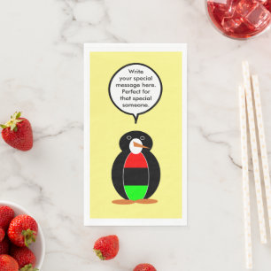 Personalised Ms Penguin African Diaspora Talking Napkin
