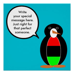 Personalised Ms Penguin African Diaspora Talking Poster